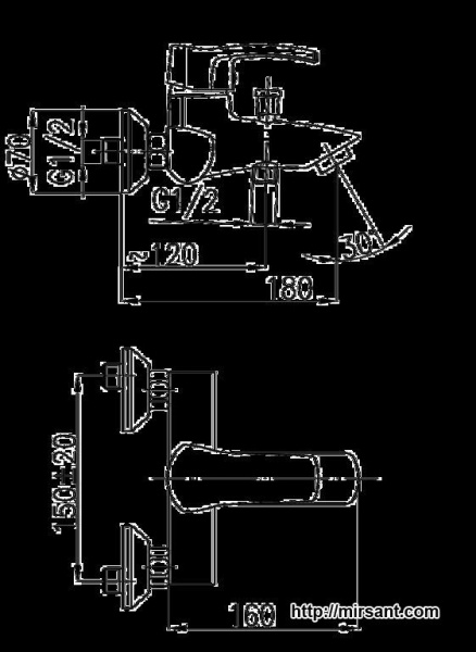Смеситель для ванны Kwarc 4204-010-00