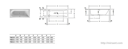 Акриловая ванна Duravit Darling New 160*70 R || 
