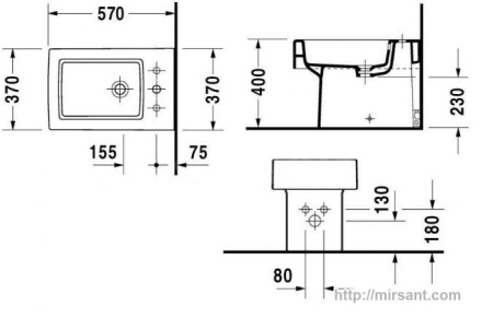 Биде Duravit Vero 2240100000 напольное || 