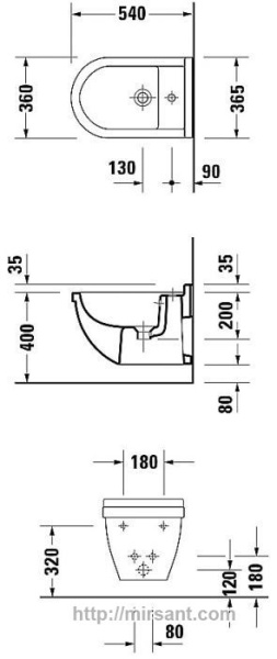 Биде Duravit Starck 3 2230150000 подвесное