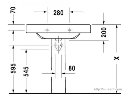 Раковина Duravit Happy D. 0417800000 80 см. || 