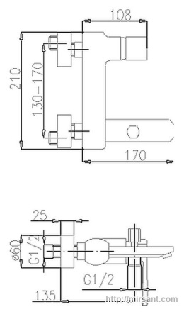 Смеситель для ванны Korund 4004-010-00 || 