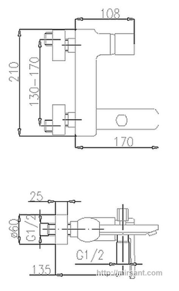 Смеситель для ванны Korund 4004-010-00