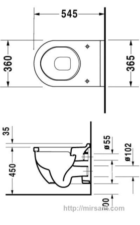 Унитаз Duravit Starck 3 2215090000 подвесной || 