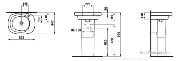 Раковина Laufen Mimo 1055.2 55 см.