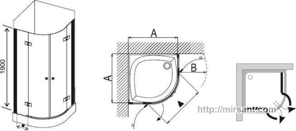 Душевой угол Ravak SmartLine 3S244A00Y1 80*80