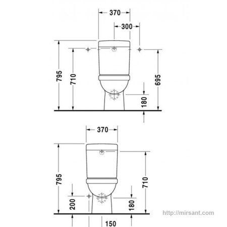 Унитаз Duravit Happy D. 0172090000 напольный || 
