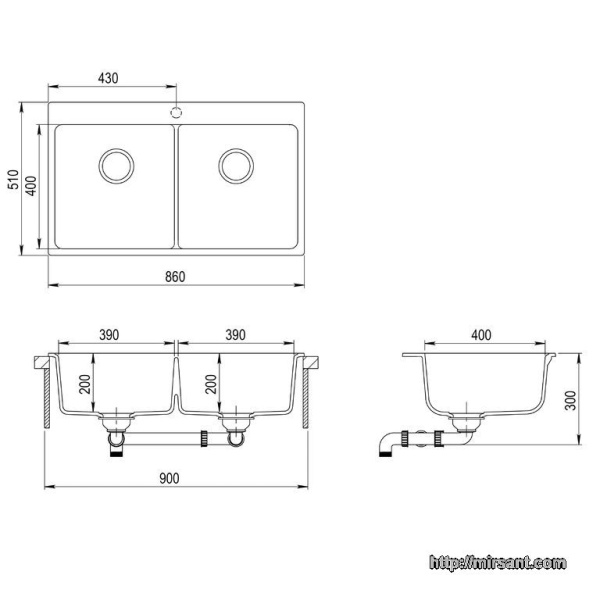 Кухонная мойка Magna SQM200AW