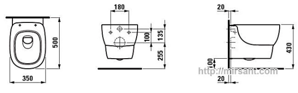 Унитаз Laufen Mimo 2055.0 подвесной