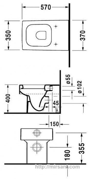 Приставной Duravit Vero 2117090000 унитаз