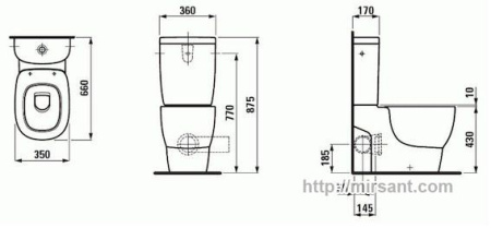 Унитаз компакт Laufen Mimo 2355.6 напольный || 