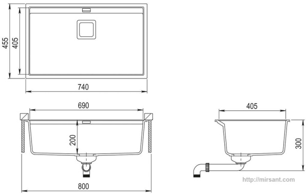 Кухонная мойка  Delicia SQD101AW