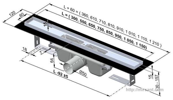 Душевой канал  APZ 9 750