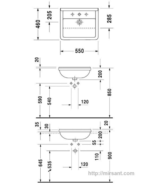 Раковина Duravit Starck 3 031055 55 см.