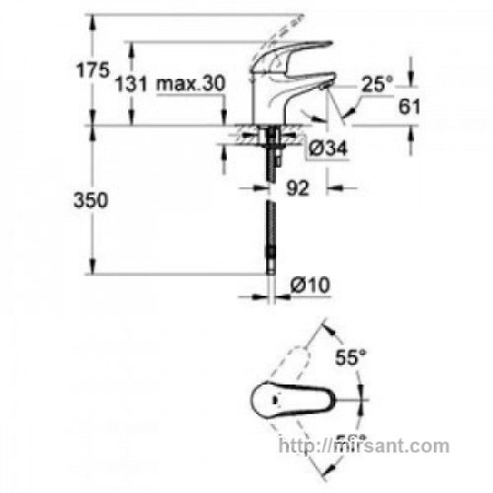 Смеситель для раковины grohe Euroeco 32734000 хром. || 