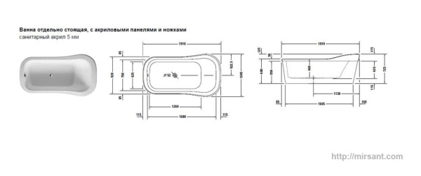 Акриловая ванна Duravit Esplanade 191*105