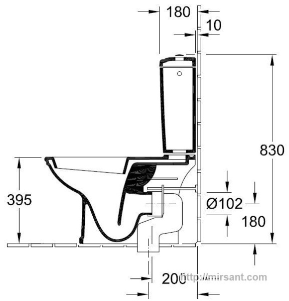 Унитаз Villeroy & Boch Century 6654 10 R1 напольный