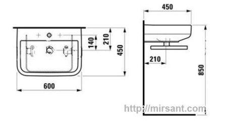 Умывальник Laufen Form 1067.3 60 см. || 