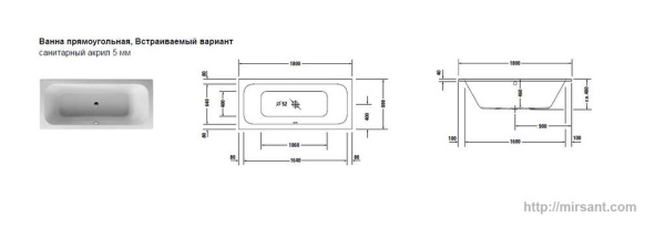 Акриловая ванна Duravit Happy D. 180*80