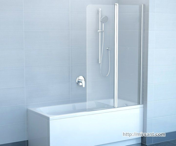 Душевая штора на ванну Ravak CVS2 100 Bright Alu L