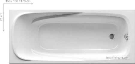 Акриловая ванна Ravak Vanda II 150*70