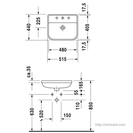 Раковина Duravit Happy D. 0441480000 48 см. || 