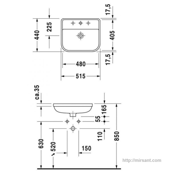 Раковина Duravit Happy D. 0441480000 48 см.