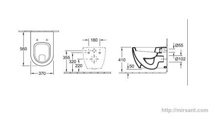 Унитаз Villeroy & Boch Subway 6603 10 01 подвесной || 
