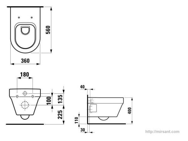 Унитаз Laufen Form 2067.1  подвесной