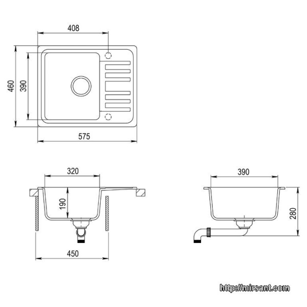 Кухонная мойка Notus SQ102AW