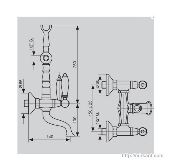 Смеситель на ванну Emmevi Deco Ceramic BR121611 бронз.