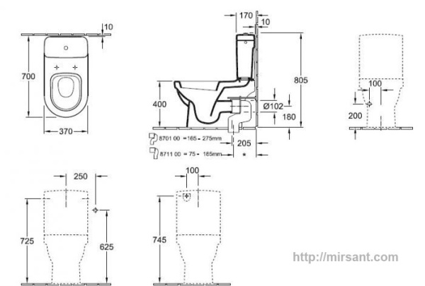 Унитаз Villeroy & Boch Architectura 56771001  напольный