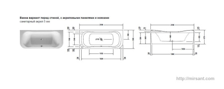 Акриловая ванна Duravit Esplanade 210*90 || 