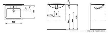 Раковина Laufen Pro 1396.1  56 см. || 