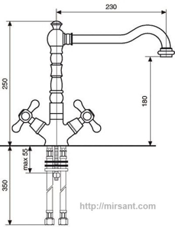 Кухонный смеситель Emmevi Deco Old OR12617 зол. || 