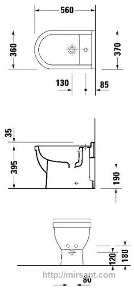 Биде Duravit Starck 3 2230100000 напольное