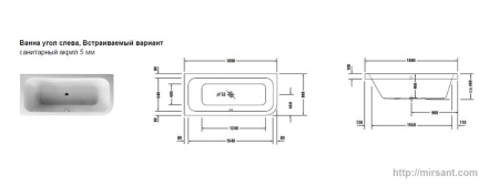Акриловая ванна Duravit Happy D. 180*80 L || 