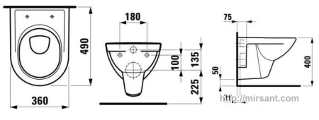 Унитаз Laufen Pro 2095.2 подвесной || 