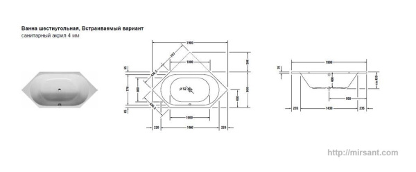 Акриловая ванна Duravit D-Code 190*90