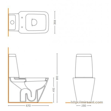 Унитаз-компакт Close Coupled Water Closet || 