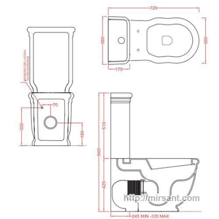 Унитаз Hermitage HEV006+HEC009+HEA005 || 