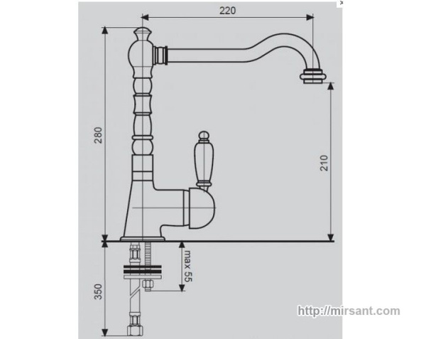 Смеситель кухонный Emmevi Laguna OR40517A золото