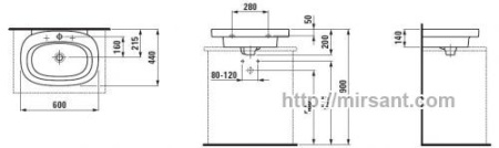 Раковина Laufen Mimo 1155.7 60 см. || 