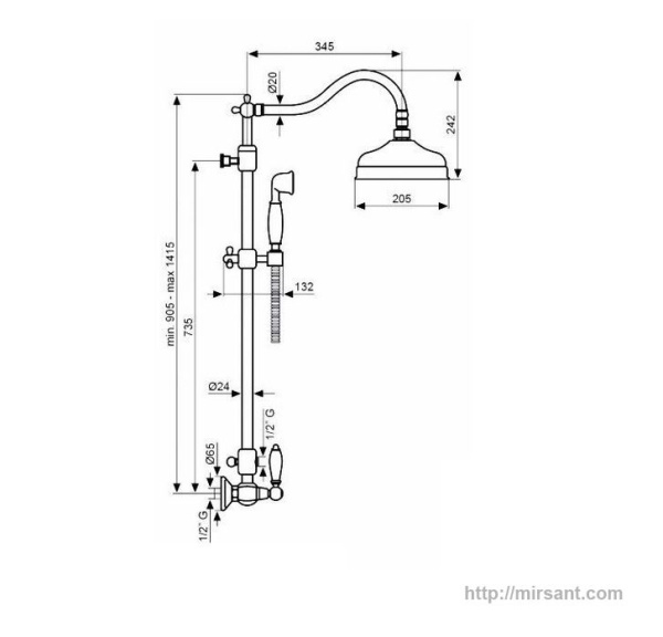 Душевая колонна Emmevi Deco Ceramica BR12100281 бронз.
