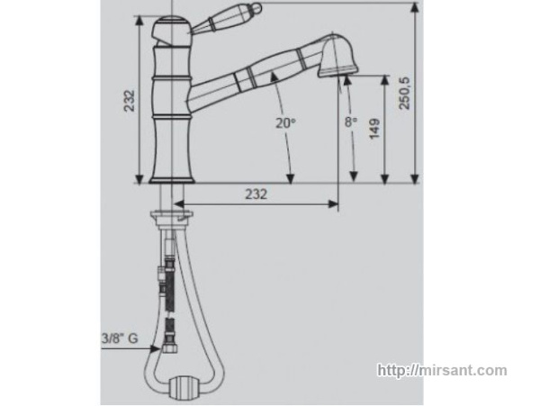 Кухонный смеситель Emmevi Laguna BR 40065A бронз.