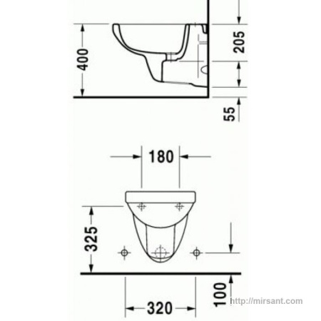 Биде Duravit Happy D. 0256150000 подвесное || 