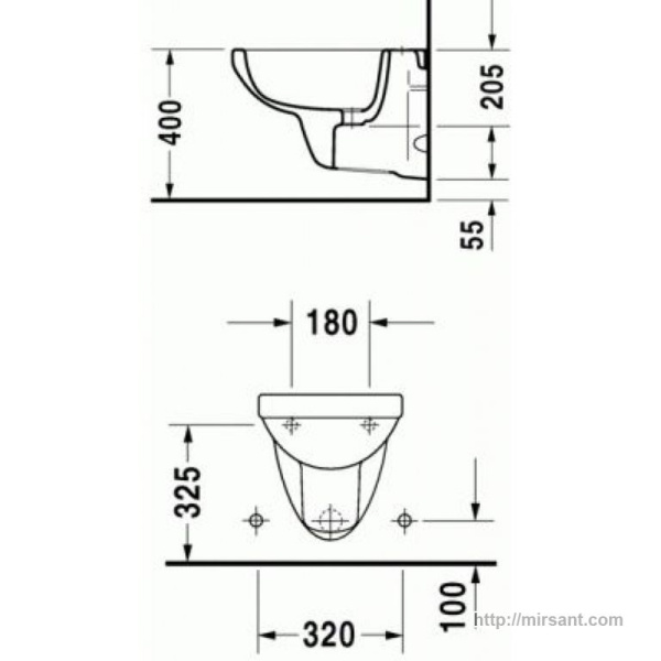 Биде Duravit Happy D. 0256150000 подвесное