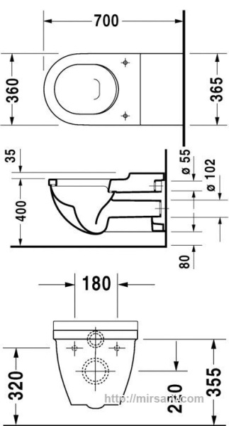 Унитаз Duravit Starck 3 2203090000 подвесной