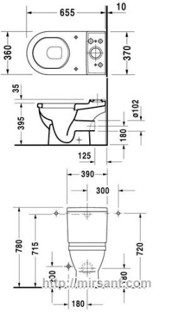 Унитаз Duravit Starck 3 0126010000 напольный || 