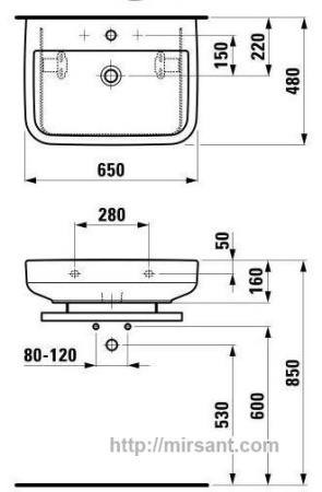 Раковина Laufen Form 1067.4  65 см. || 